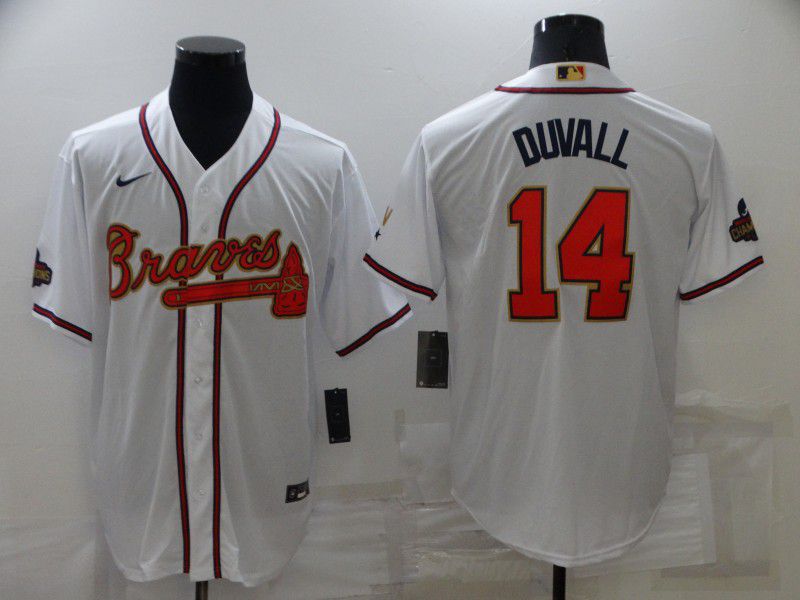 Men Atlanta Braves #14 Duvall White Gold Game Nike 2022 MLB Jersey->arizona diamondback->MLB Jersey